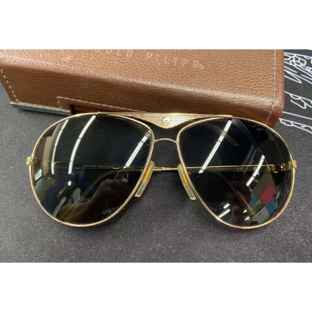 RARE Vintage Gargoyles 1980's Kittyhawk Gold Aviator Unisex Sunglasses